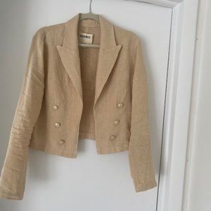 l'agence dolly crop linen blazer